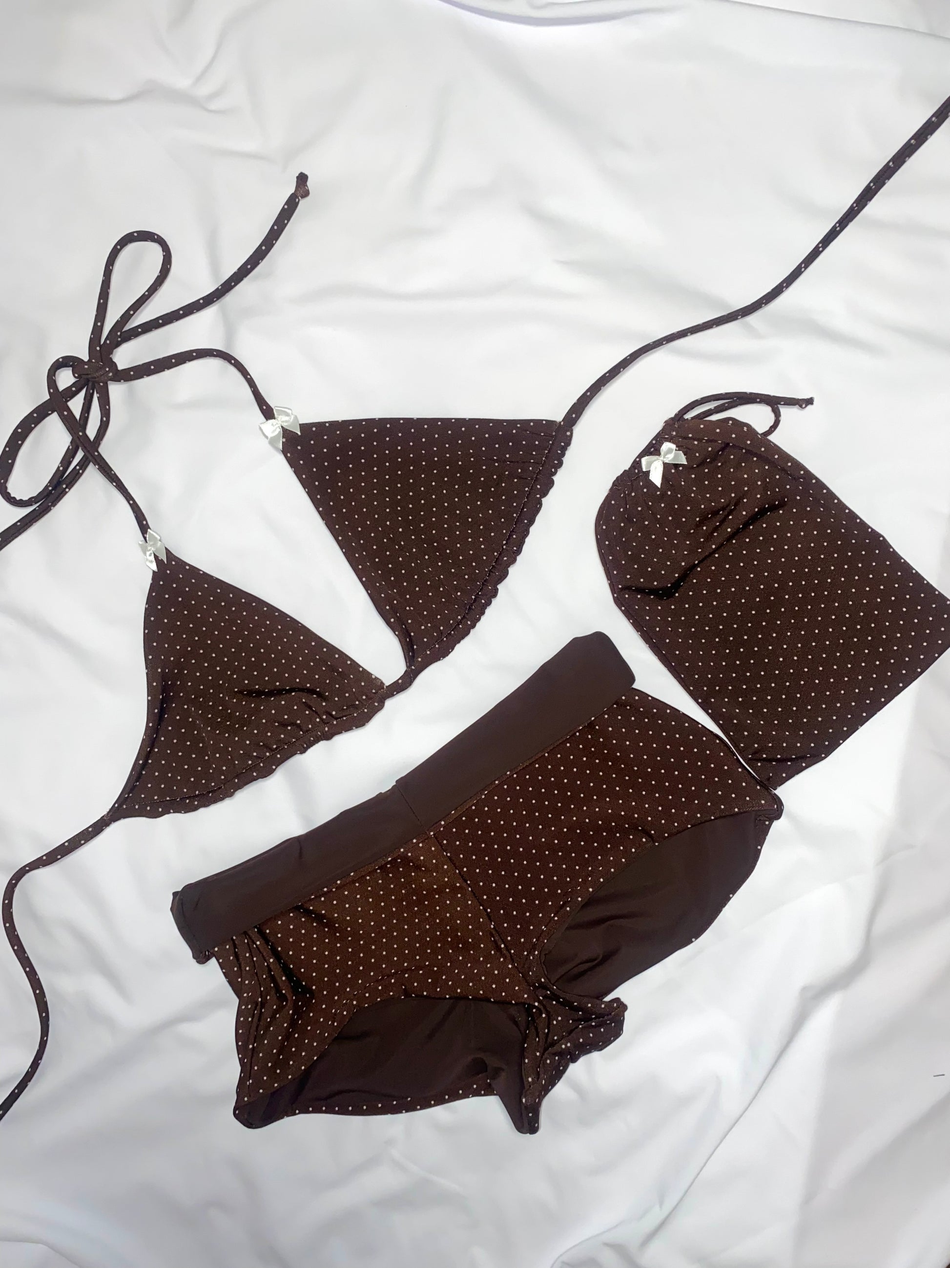 Brown Polka Dot Short Set