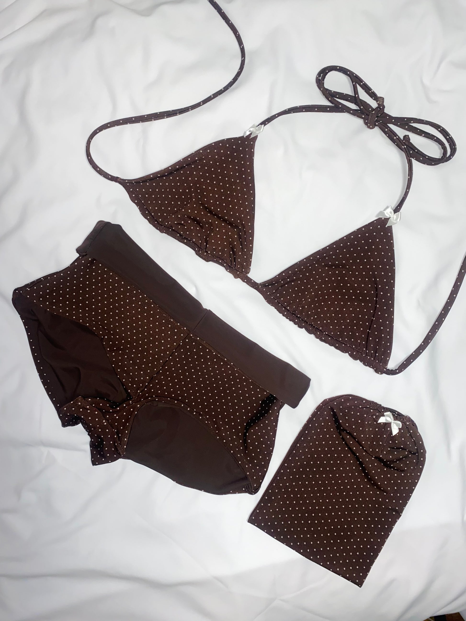 Brown Polka Dot Short Set